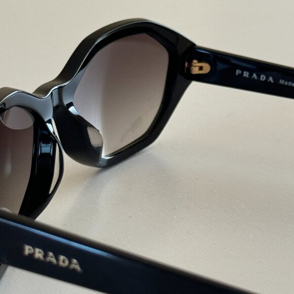 Prada Sunglasses Women's SPR20V-F 1AB/5O0 Black Fashion Rectangle 56mm - Picture 7 of 9